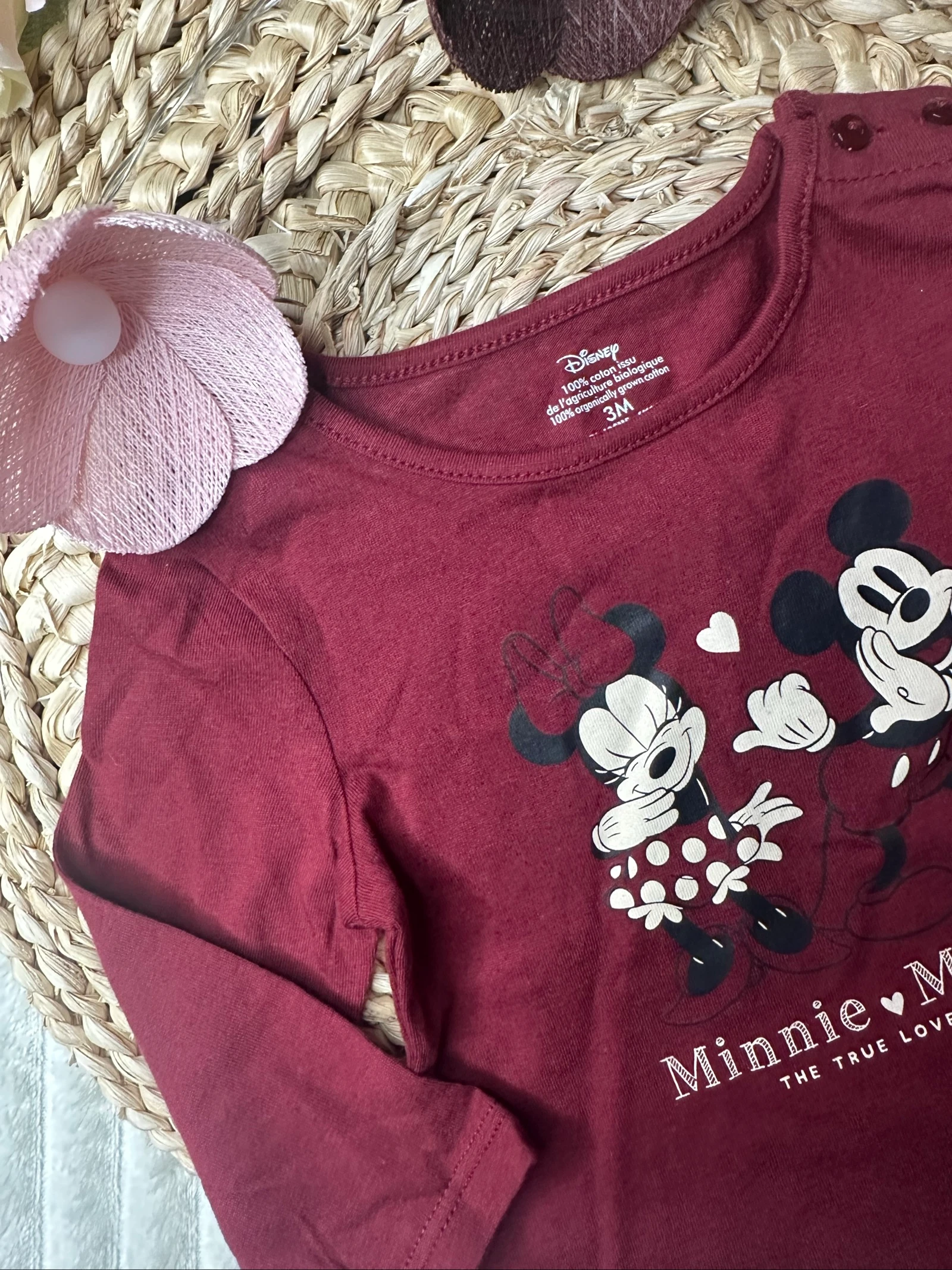 Camiseta de manga larga Mickey y Minnie Disney 3 meses Kiabi – photo 3